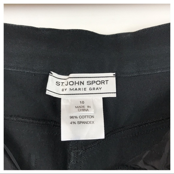 St. John Sport Black Pants With Sequin Tuxedo Stripe Size 10 - Picture 9 of 10
